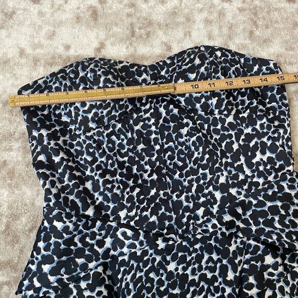 BCBG GENERATION Cheeta Print Cocktail mini Dress BLACK, blue, white SZ 4 in EUC - Picture 6 of 14